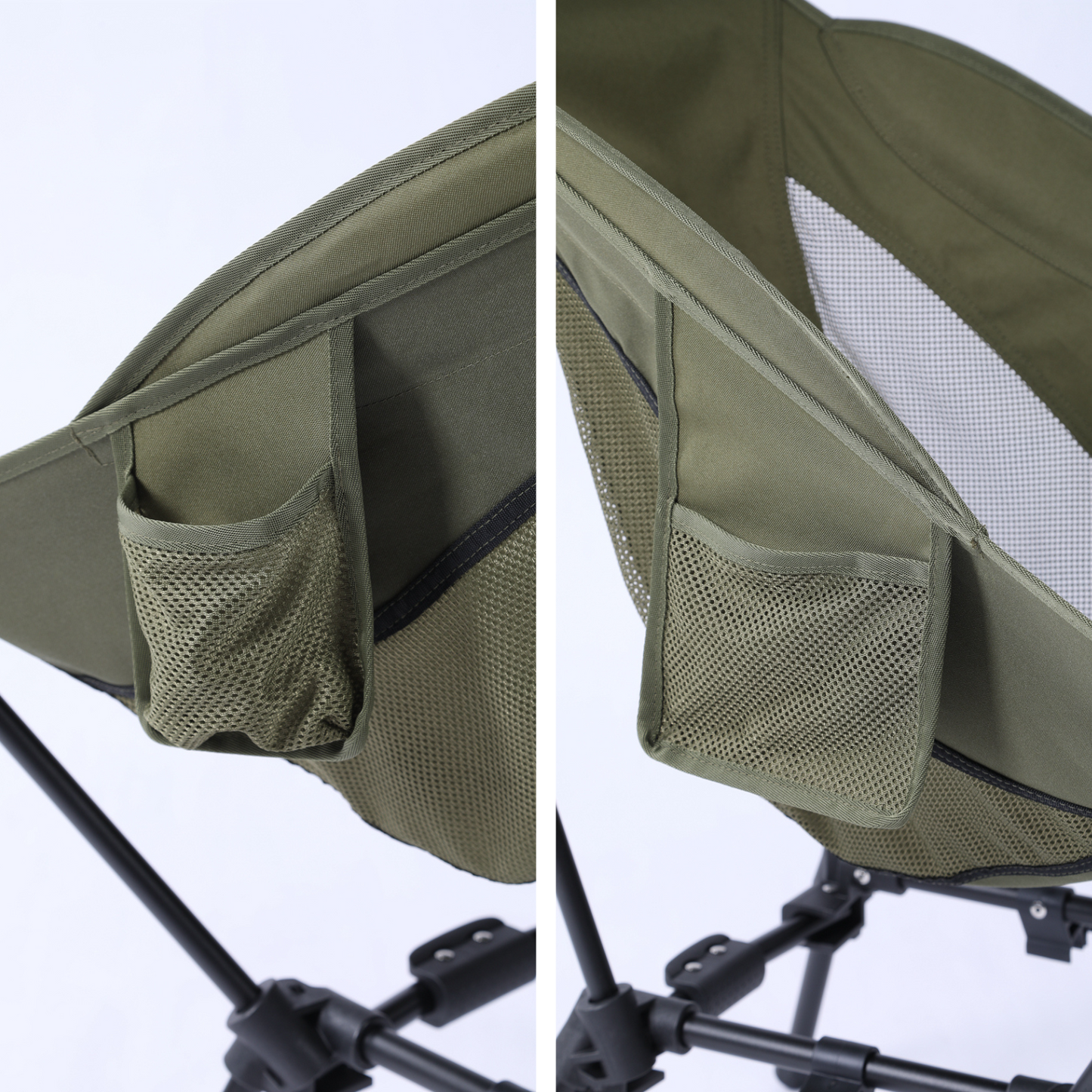 Wildhiker Dual Mode High BacCamping Chair – Portable Folding with Pillow, Arm Pads and Side Pockets – Lightweight Green