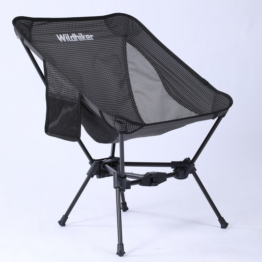 Wildhiker Ultralight Camping Chair – Compact Folding, Soft Ripstop Fabric with Side Pocket – Lightweight Plaid for Backpacking & Travel