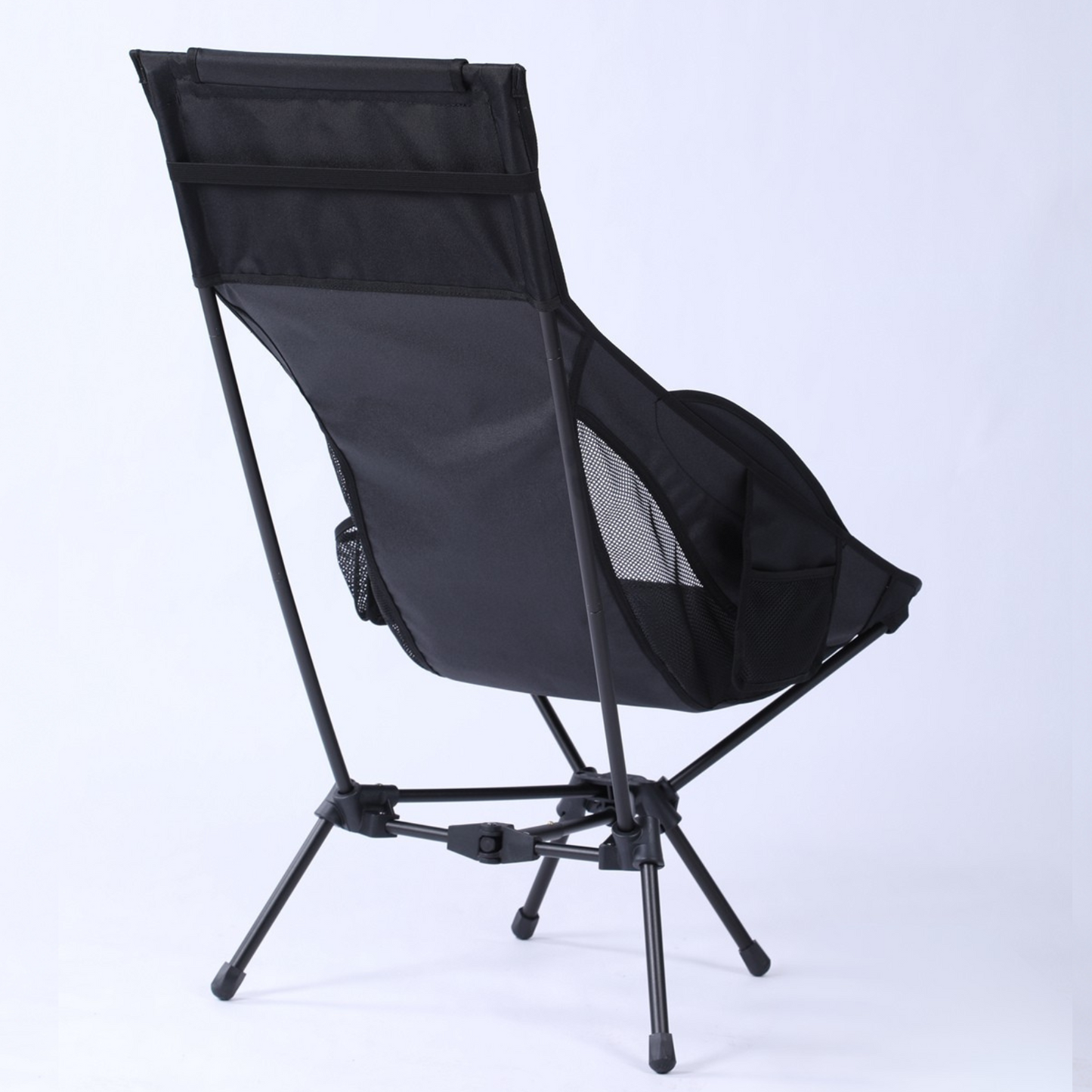 Wildhiker High Back Camping Chair – Portable Folding, Deep Recline with Pillow and Arm Pads – Lightweight Black