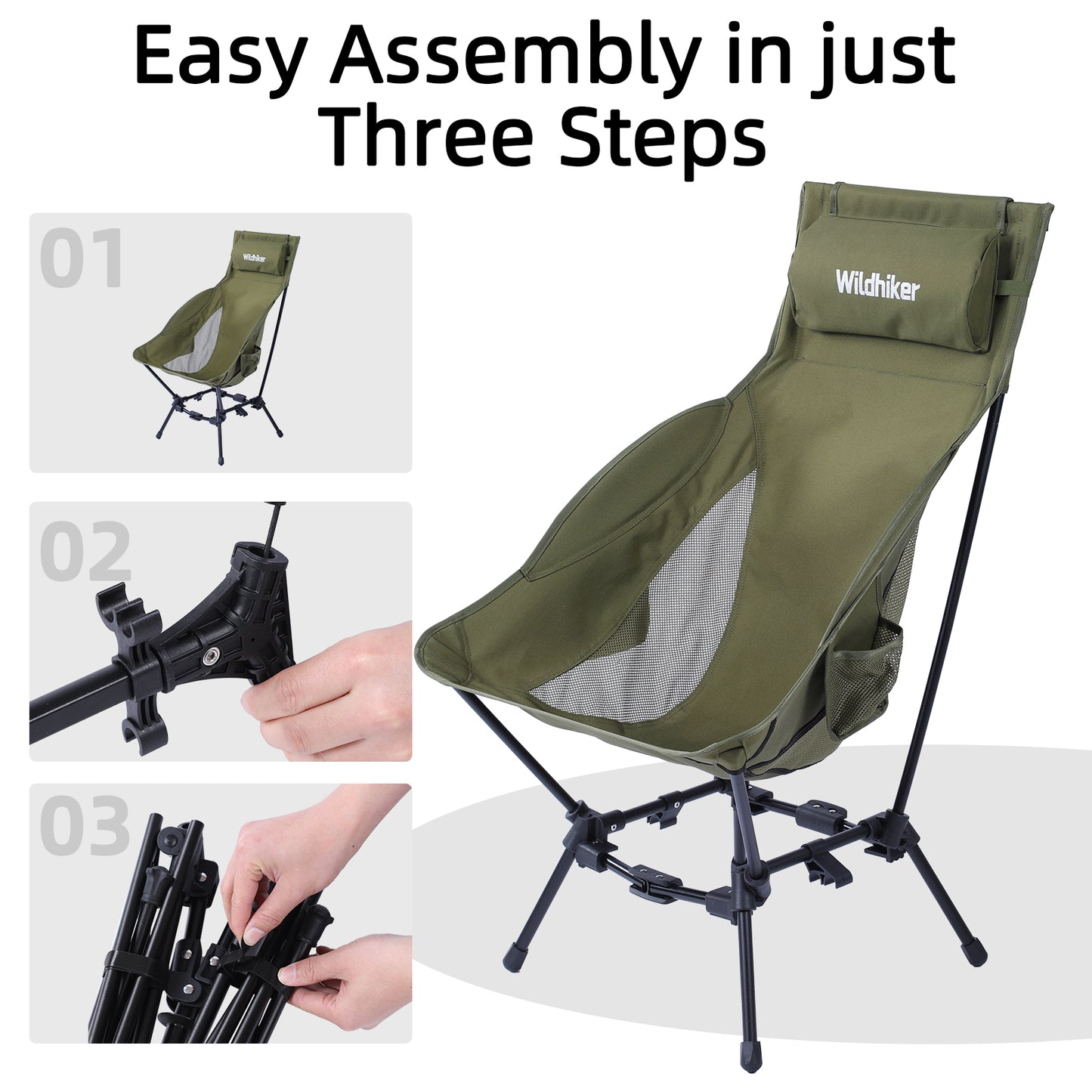 Wildhiker Large High Back Camping Chair