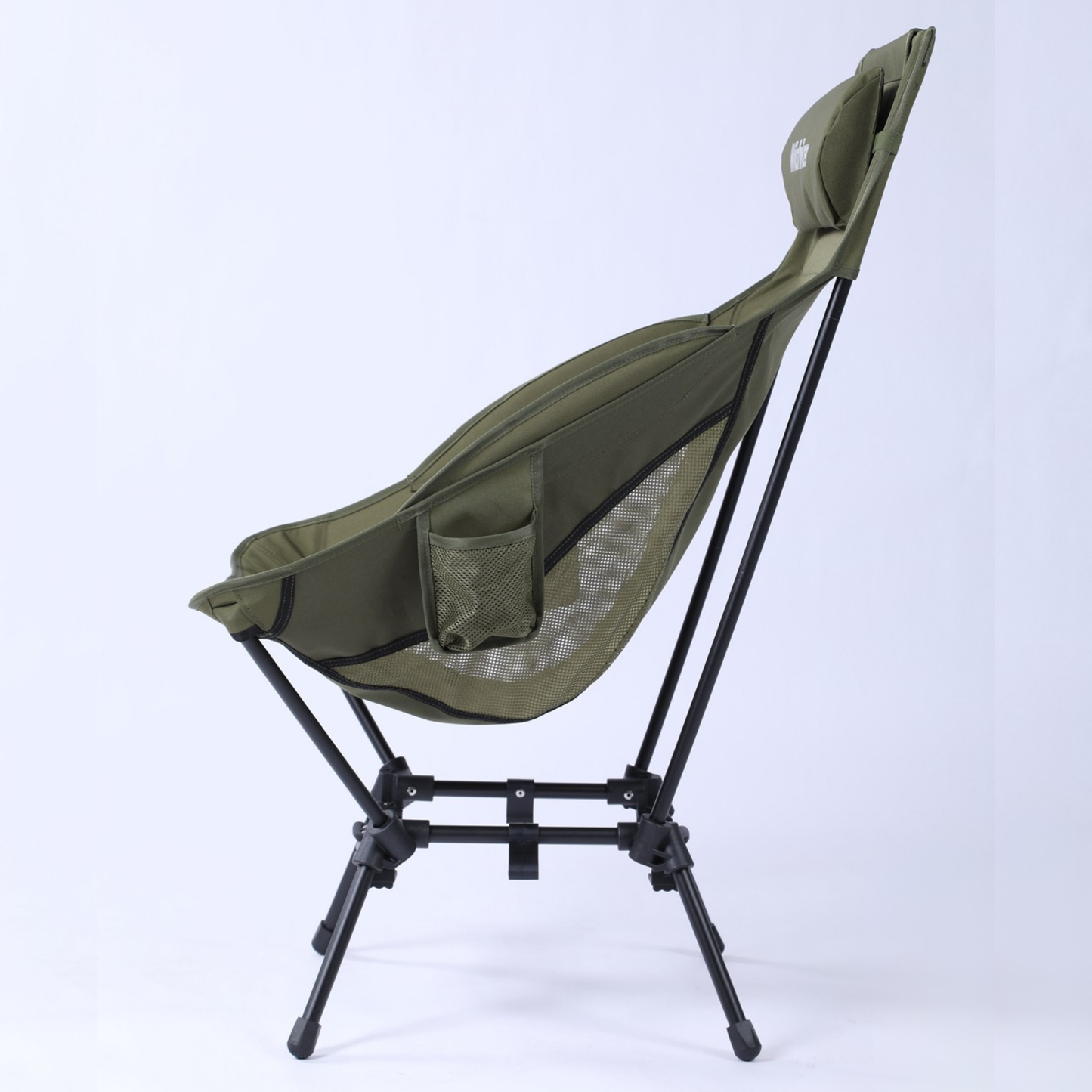 Wildhiker Dual Mode High BacCamping Chair – Portable Folding with Pillow, Arm Pads and Side Pockets – Lightweight Green