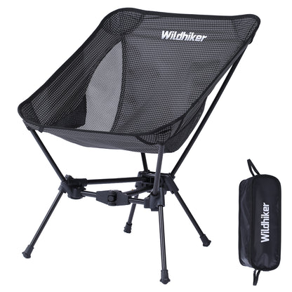 Wildhiker Ultralight Camping Chair – Compact Folding, Soft Ripstop Fabric with Side Pocket – Lightweight Plaid for Backpacking & Travel