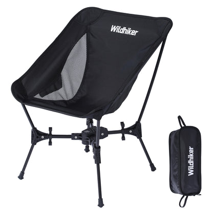 Wildhiker Compact Camping Chair – Portable Folding, Lightweight with Wide Seat and Side Pocket – Easy to Pack for Travel