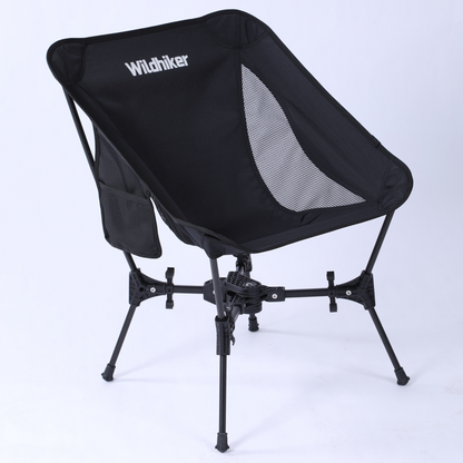 Wildhiker Compact Camping Chair – Portable Folding, Lightweight with Wide Seat and Side Pocket – Easy to Pack for Travel