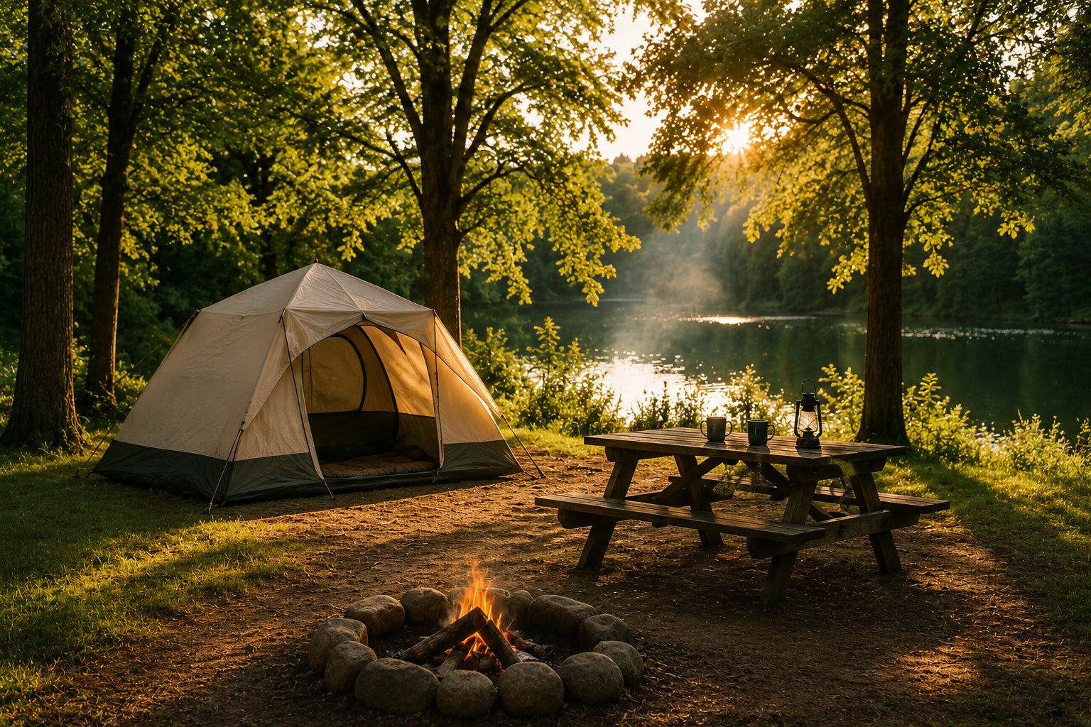 Campgrounds outdoor scene